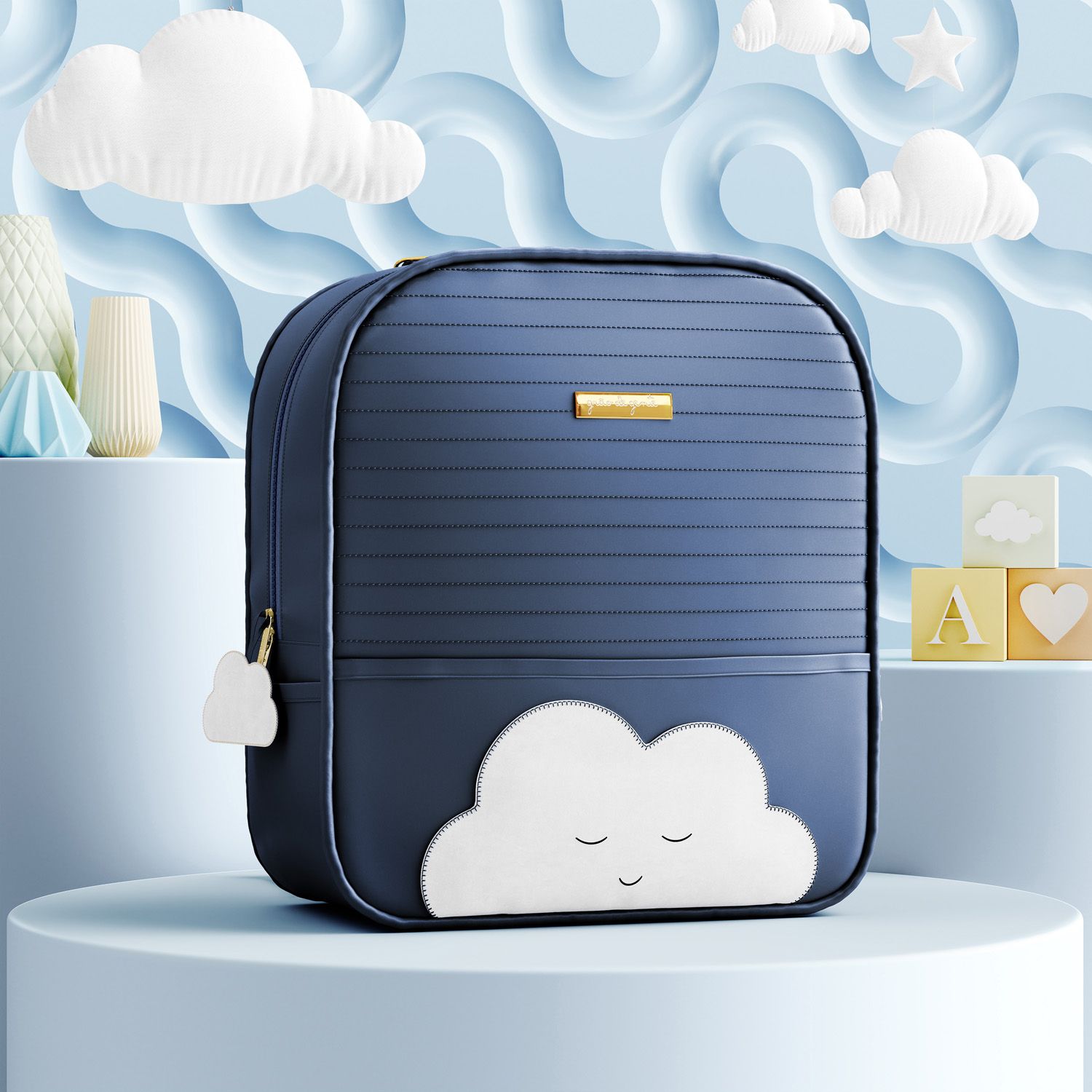 Mochila Maternidade Amiguinha Nuvem Rosa 36cm