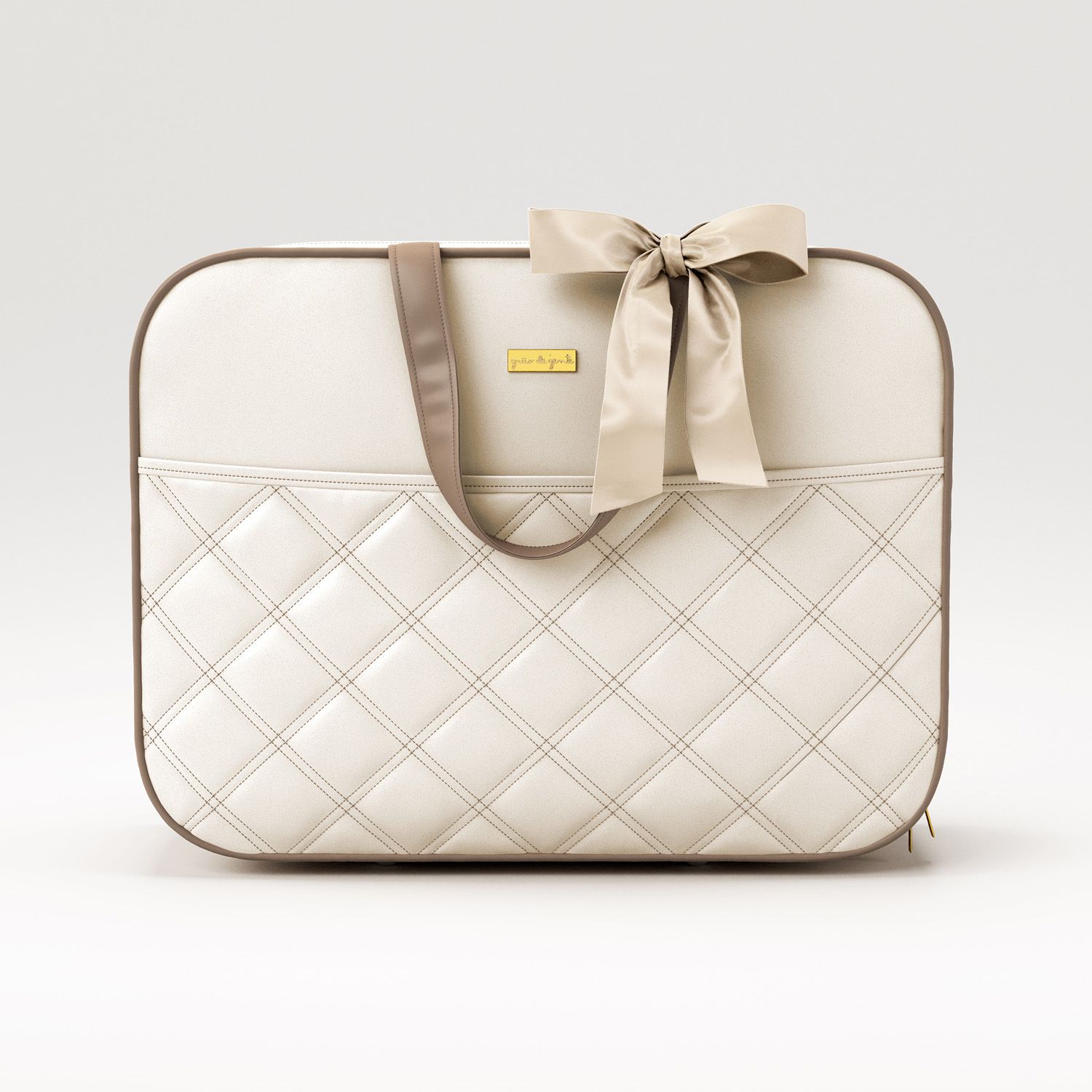 Mala Maternidade Azul Marinho e Bege Luxo 48cm