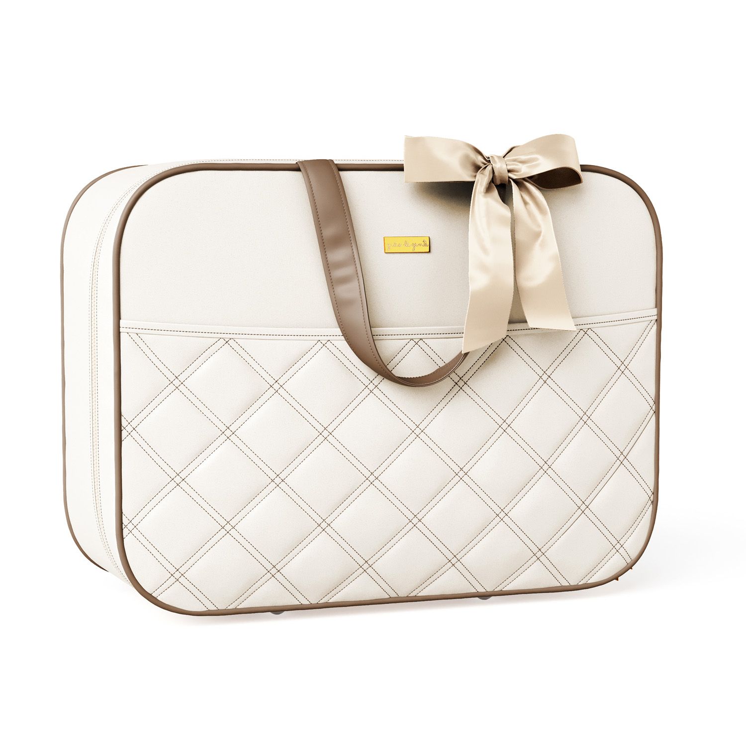 Mala Maternidade Azul Marinho e Bege Luxo 48cm