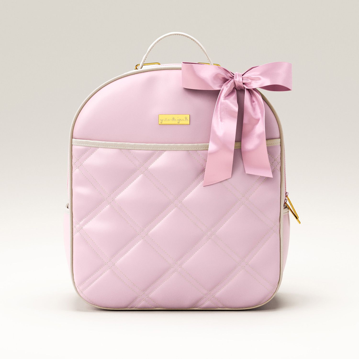 Mochila Maternidade Azul Marinho e Bege Luxo 36cm