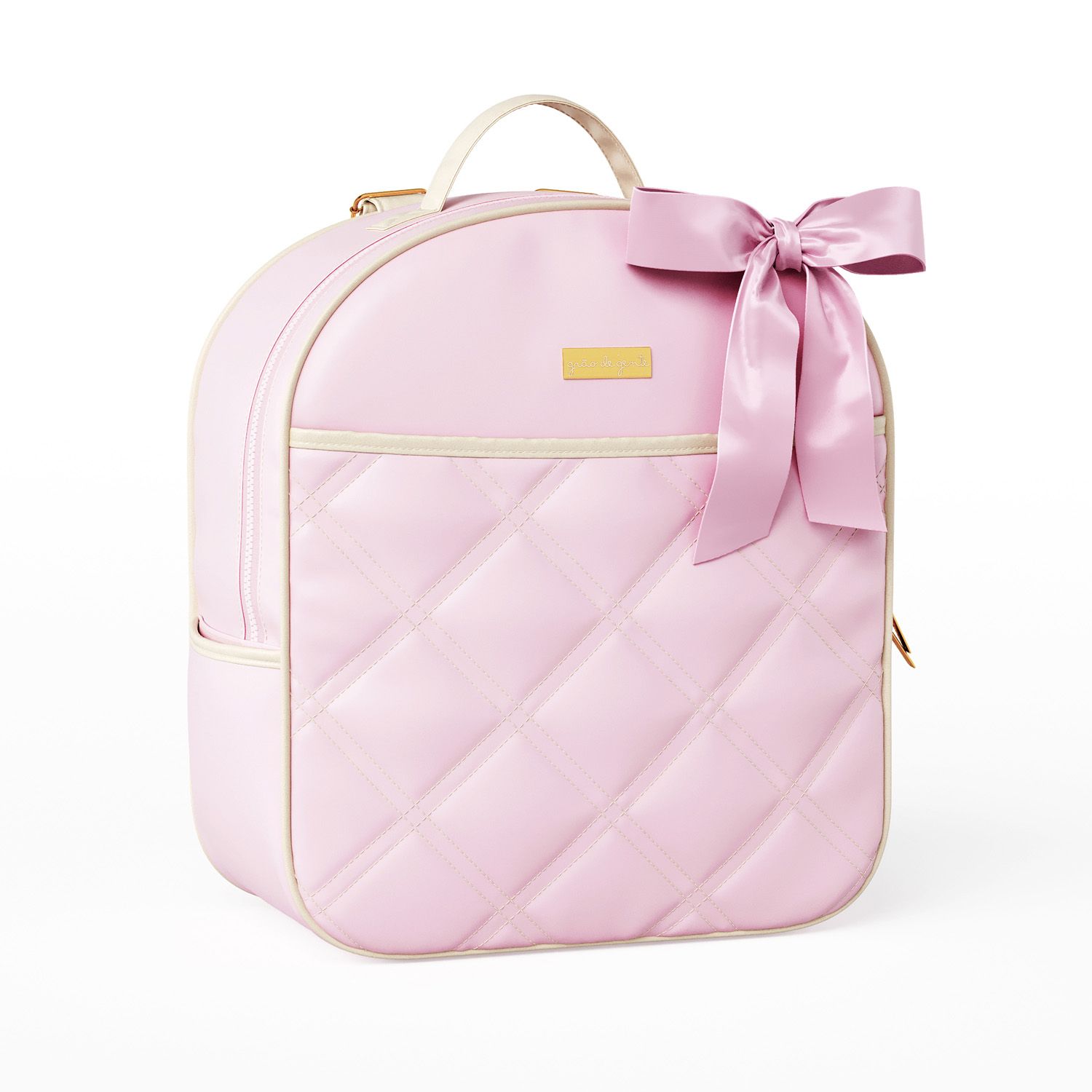 Mochila Maternidade Azul Marinho e Bege Luxo 36cm