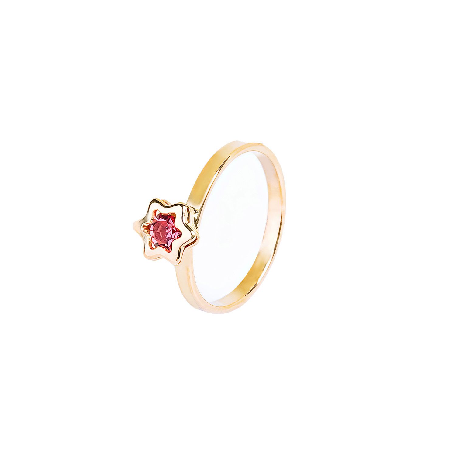 Anel Infantil Estrela com Strass Marsala Ouro