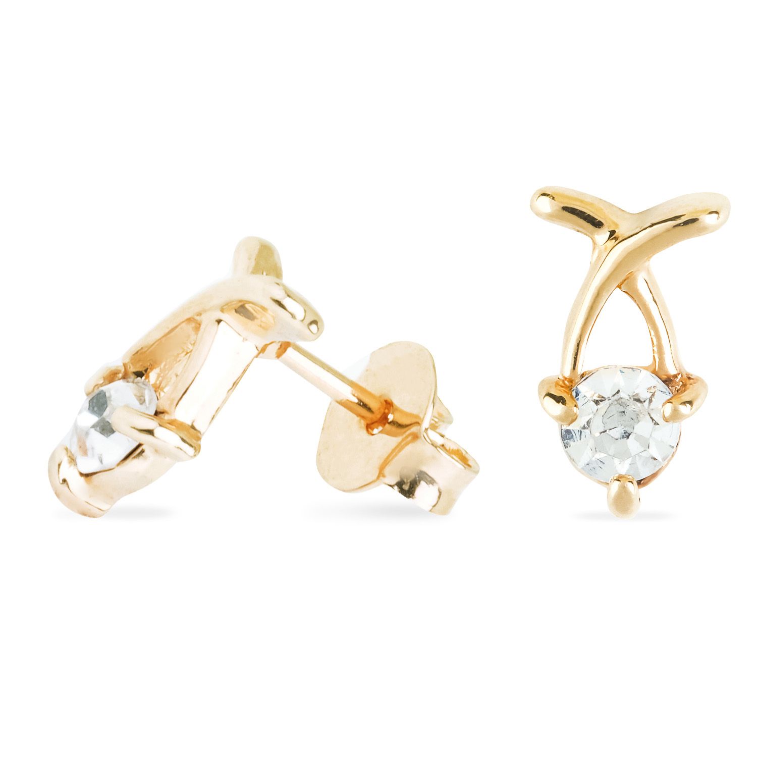 Brinco Infantil Peixinho Dourado com Cristal Ouro