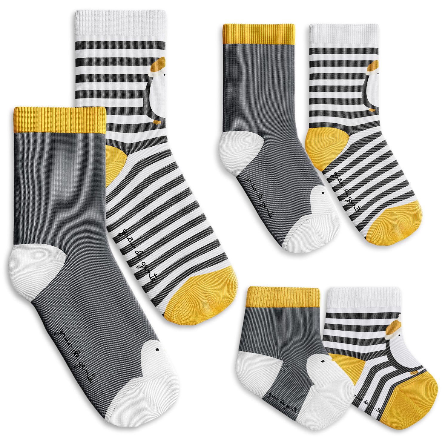 Kit Meia Trocapé Família Pinguim 8 Pares