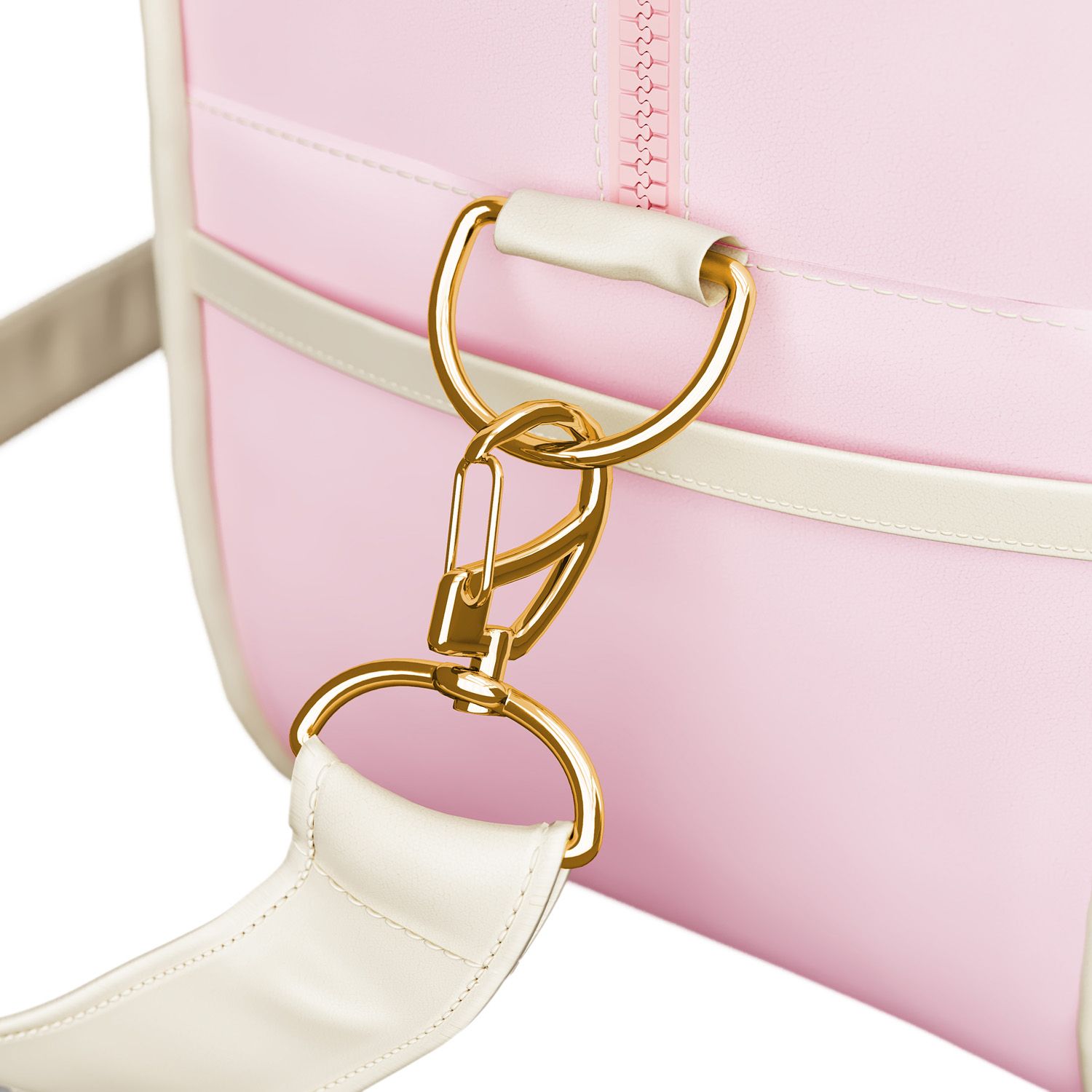 Bolsa Maternidade Coração Rosa e Cinza 34cm