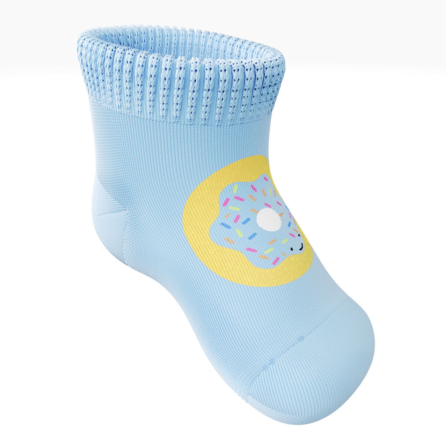 Meia Bebê Donuts Feliz Azul