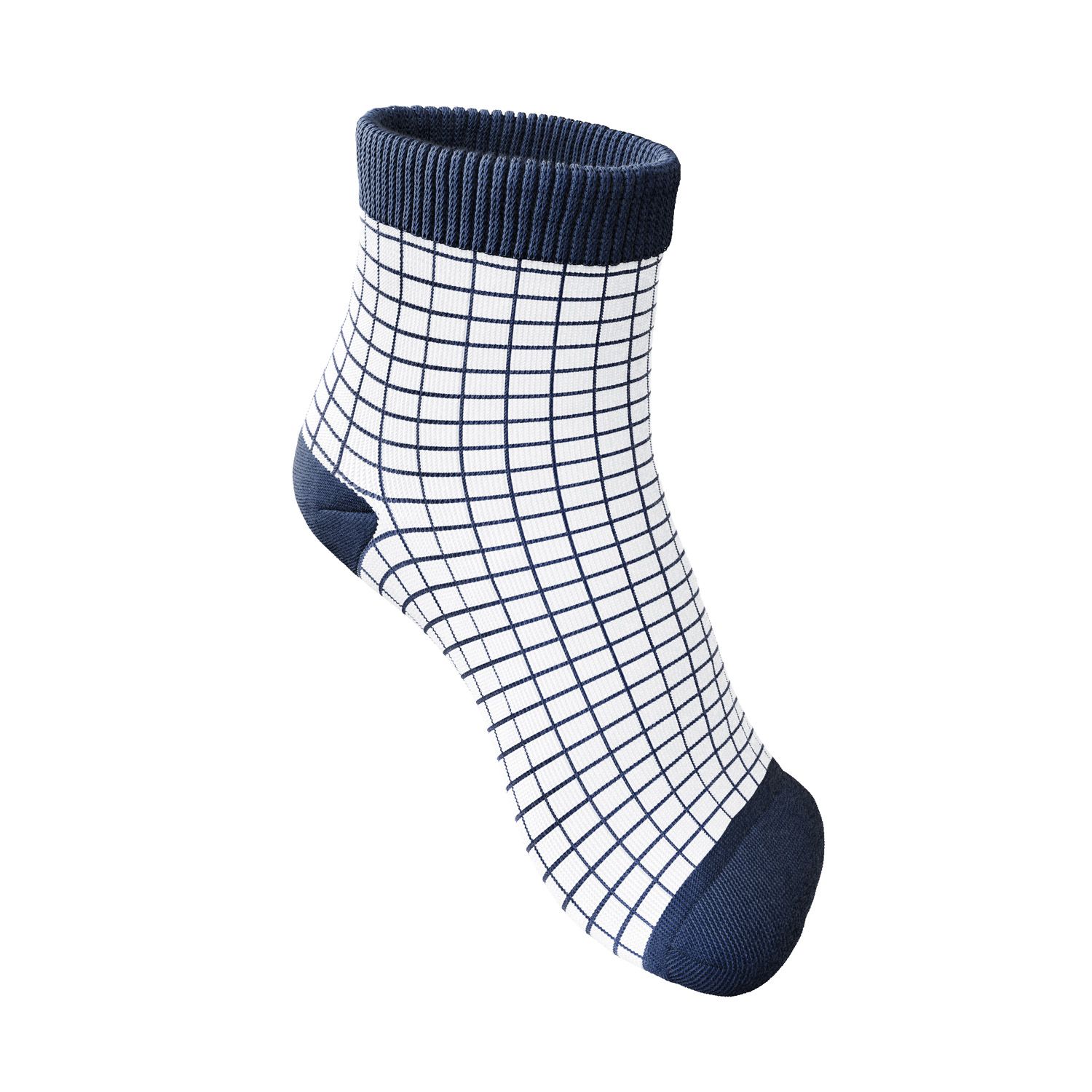 Meia Bebê Grid Azul Marinho