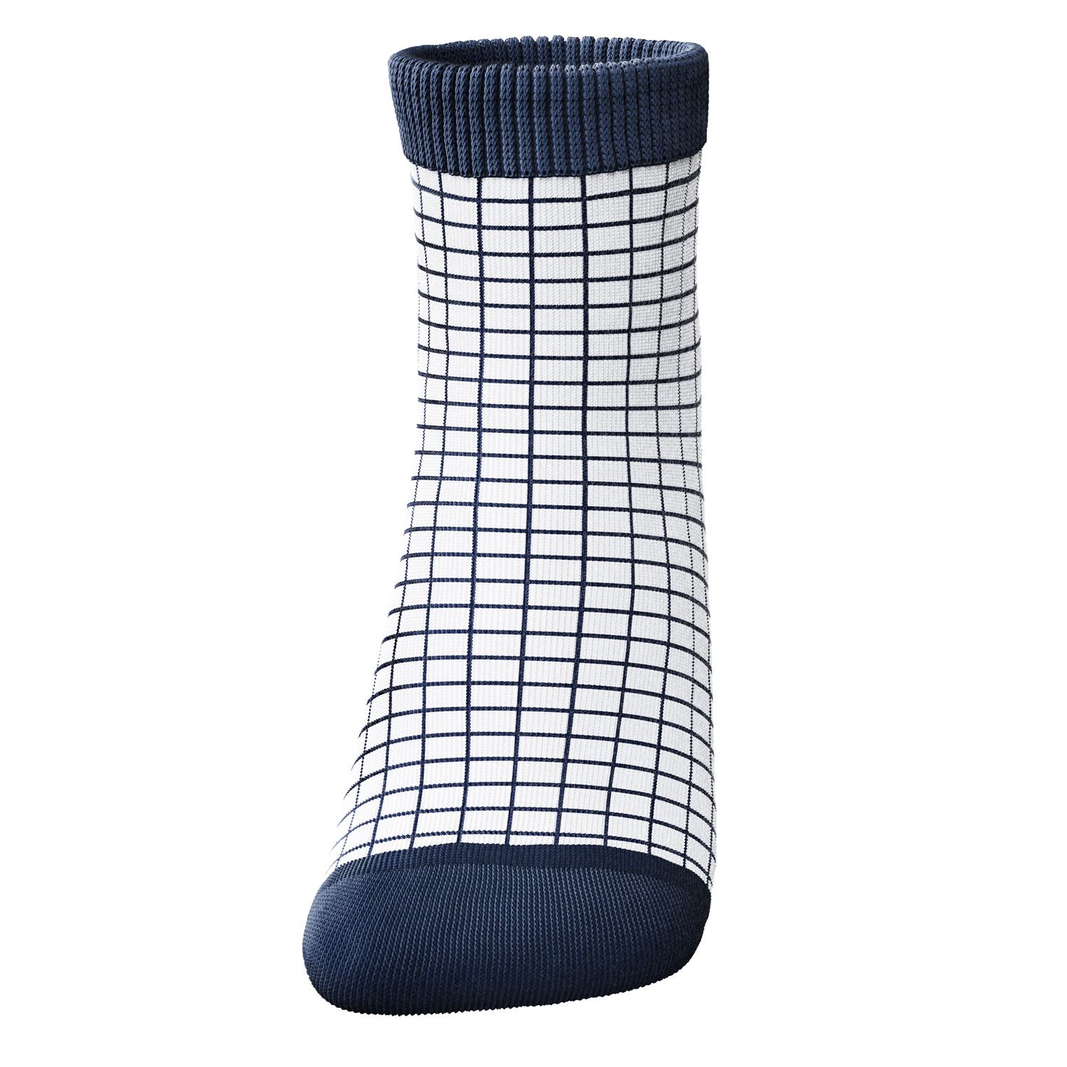 Meia Bebê Grid Azul Marinho