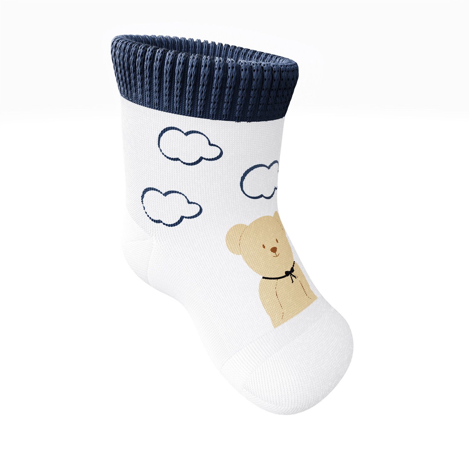 Meia Bebê Ursinho Azul Marinho