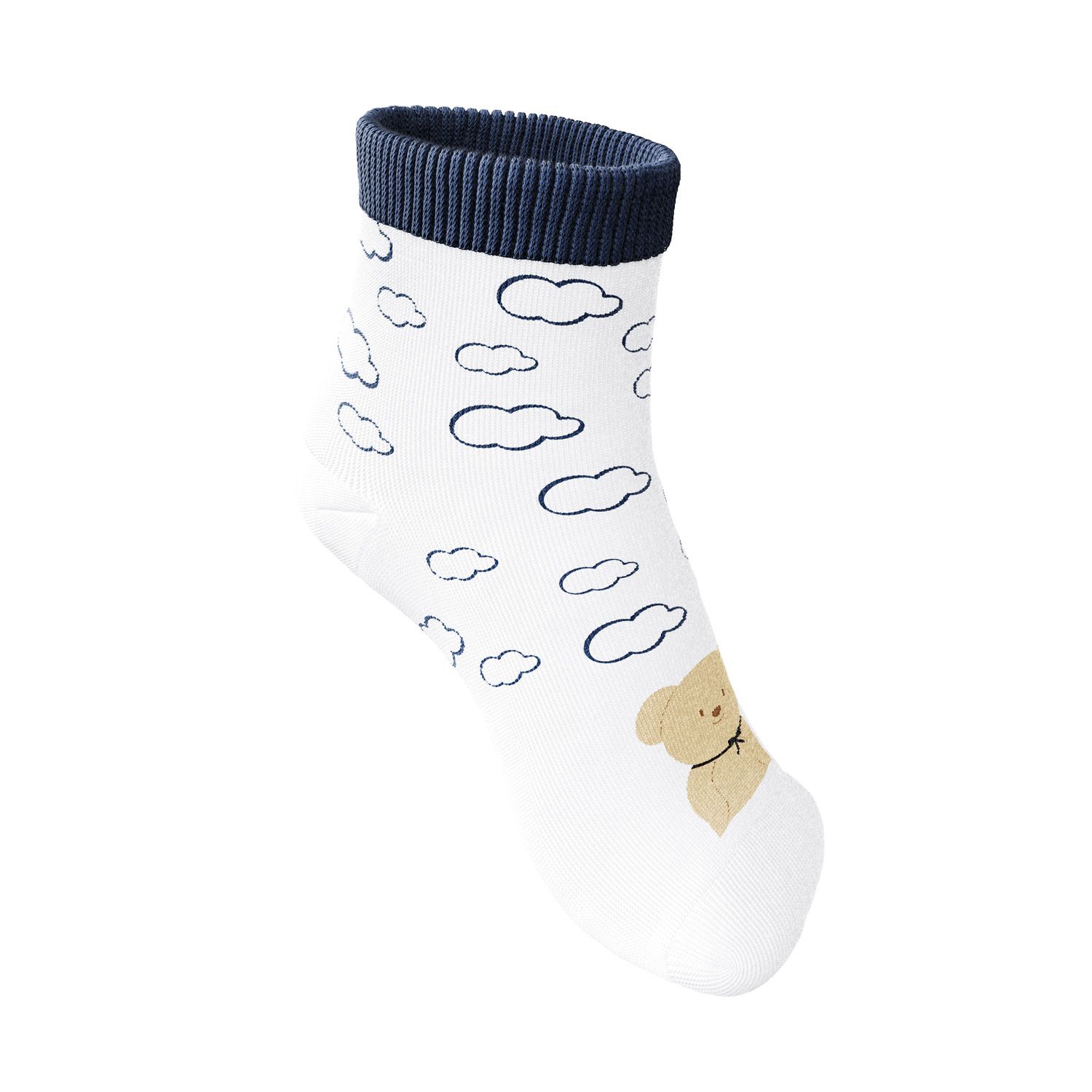 Meia Bebê Ursinho Azul Marinho