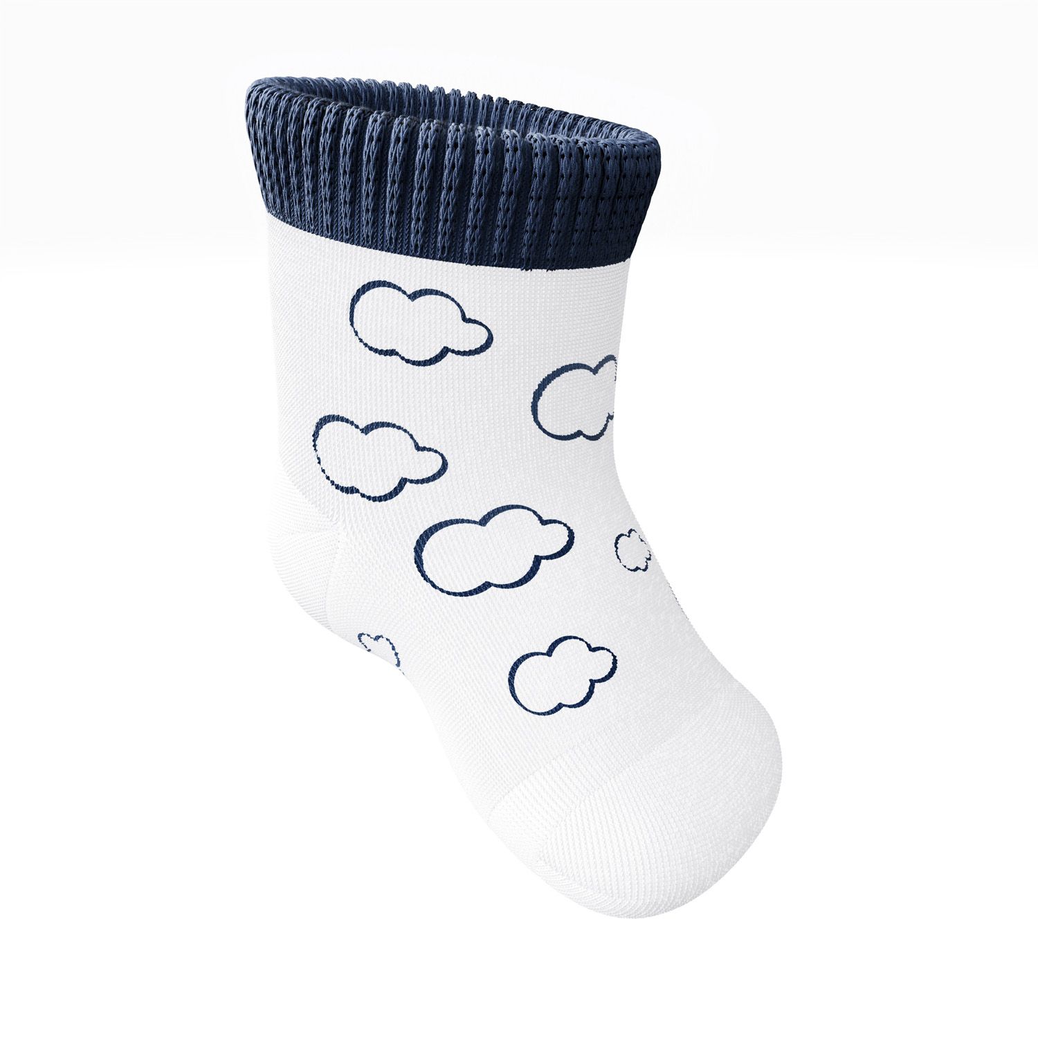 Meia Bebê Nuvens Azul Marinho