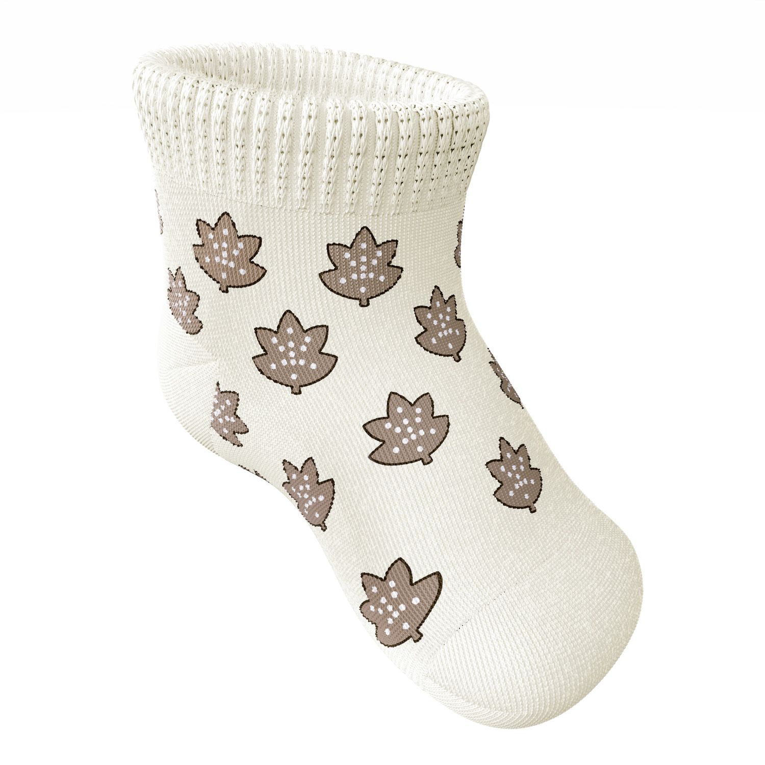 Meia Bebê Folhas de Outono Marrom