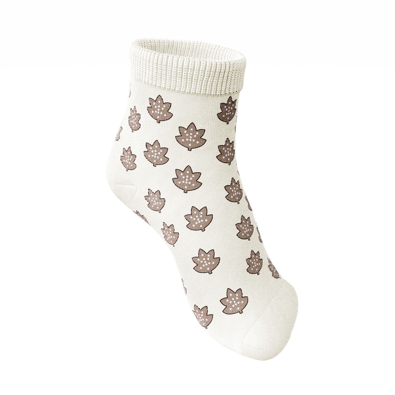 Meia Bebê Folhas de Outono Marrom