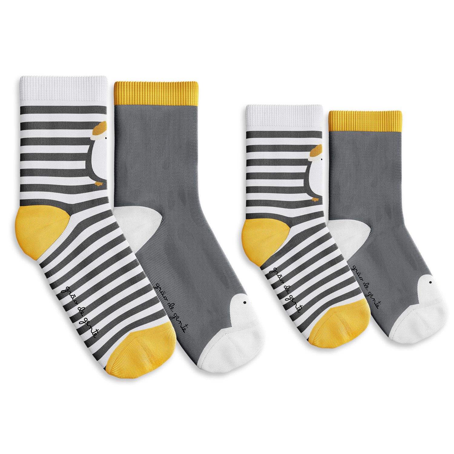 Kit Meia Bebê Tal Pai Tal Filho Trocapé Pinguim 4 Pares Tam 13/20 e 39/43