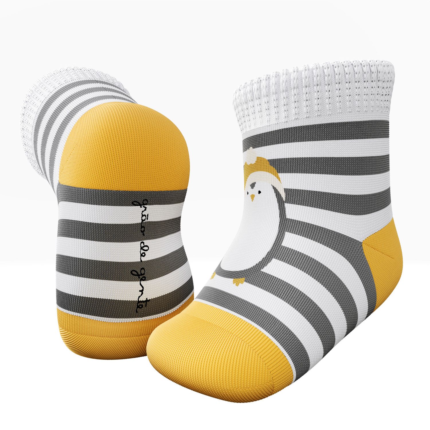 Kit Meia Tal Pai Tal Filhos Trocapé Pinguim 6 Pares Tam 13/20, 25/28 e 39/43