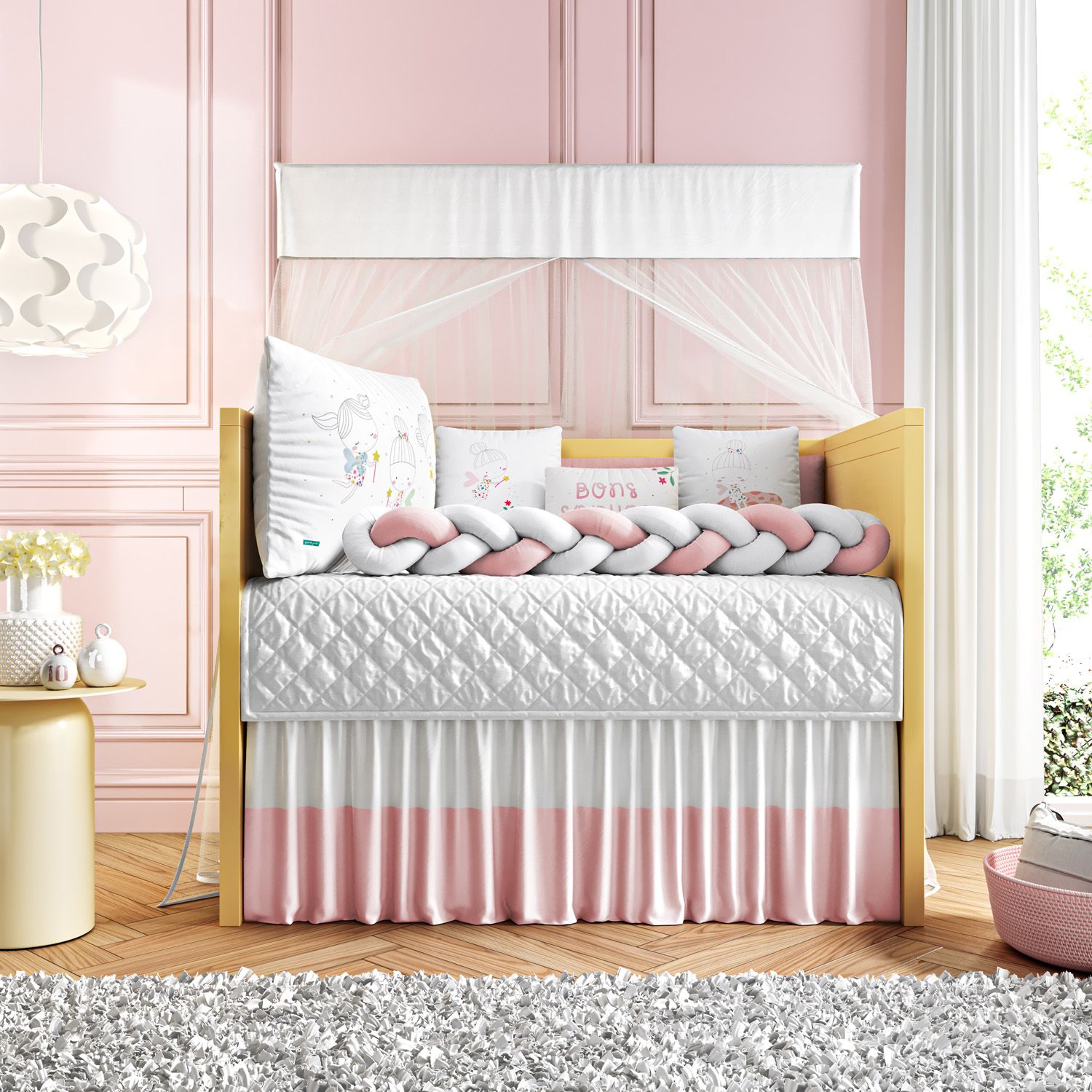 Kit Berço Trança Fadinha das Flores