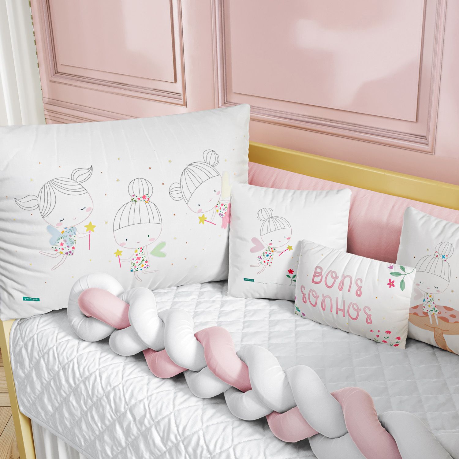 Kit Berço Trança Fadinha das Flores