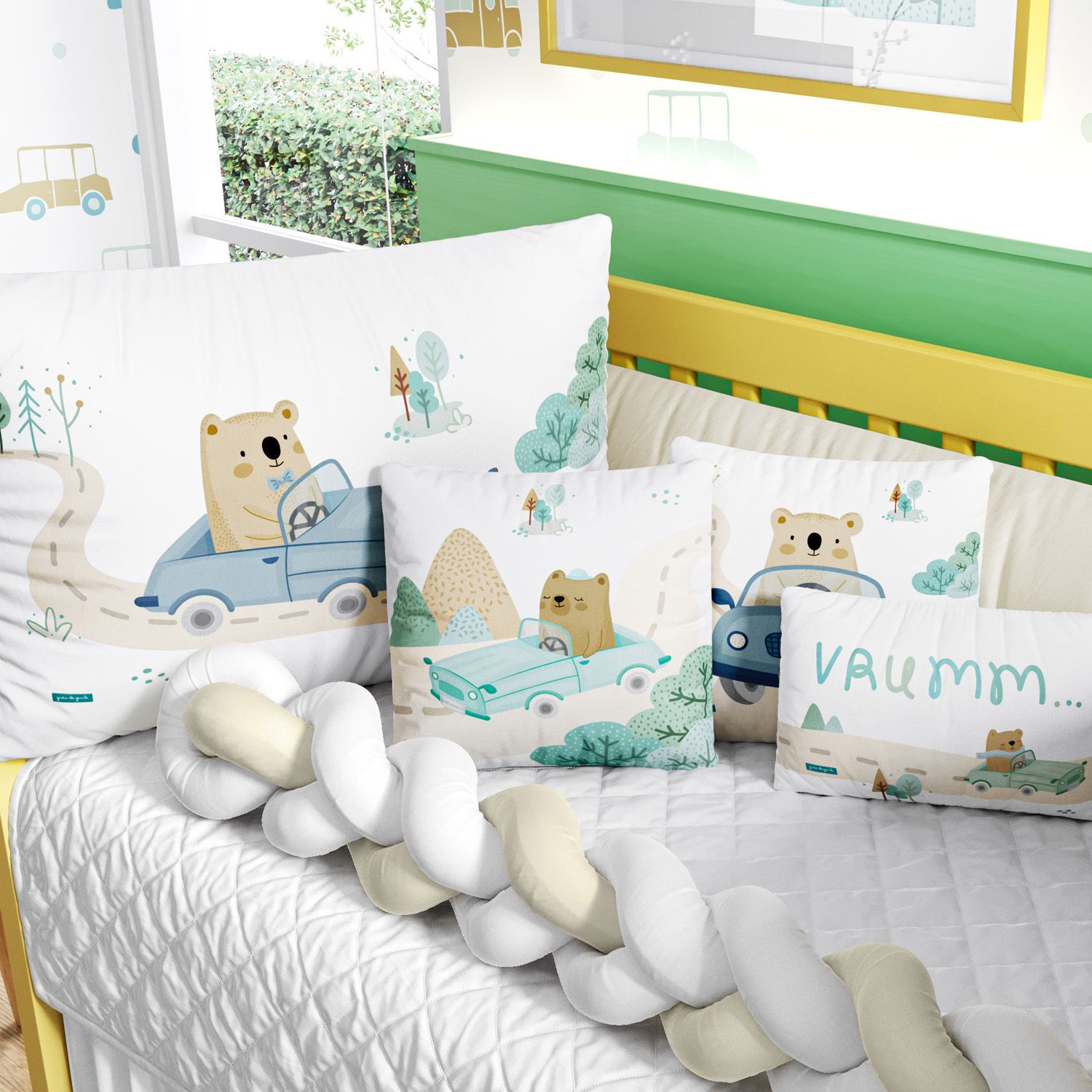 Kit Berço Trança Urso e o Carrinho