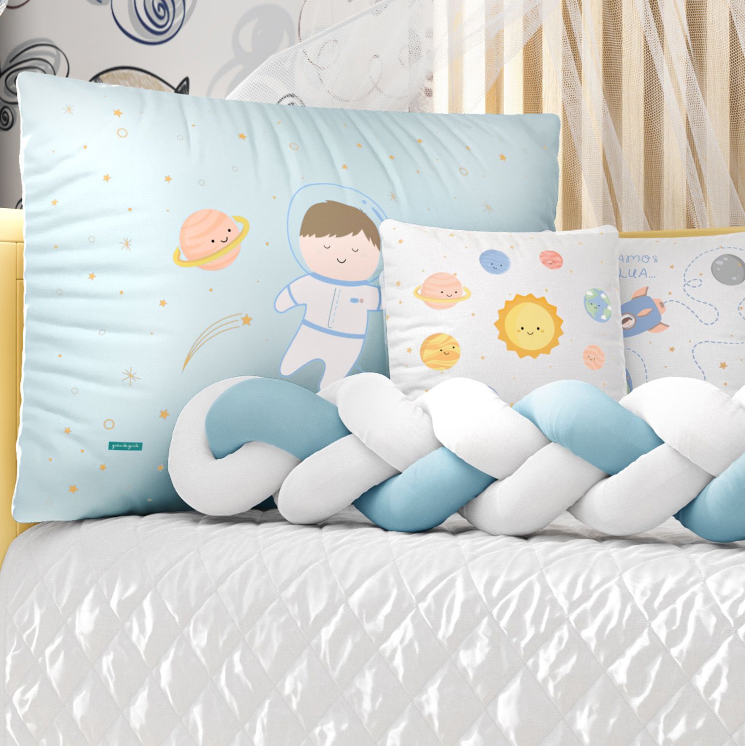 Kit Berço Trança Menino Astronauta