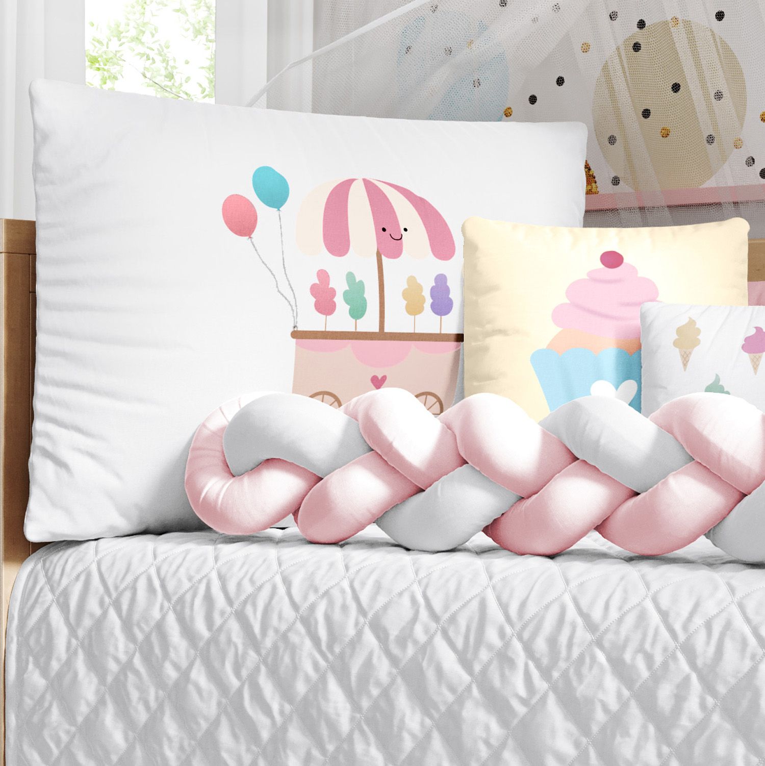 Kit Berço Trança Docinho Colorido