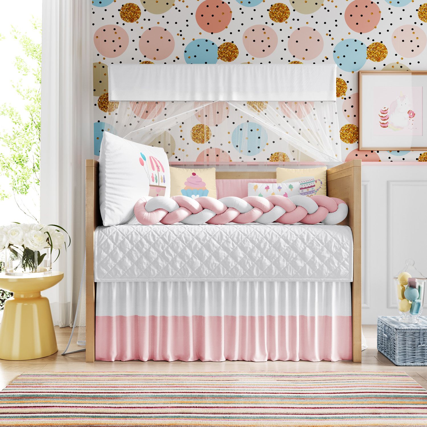 Kit Berço Trança Docinho Colorido