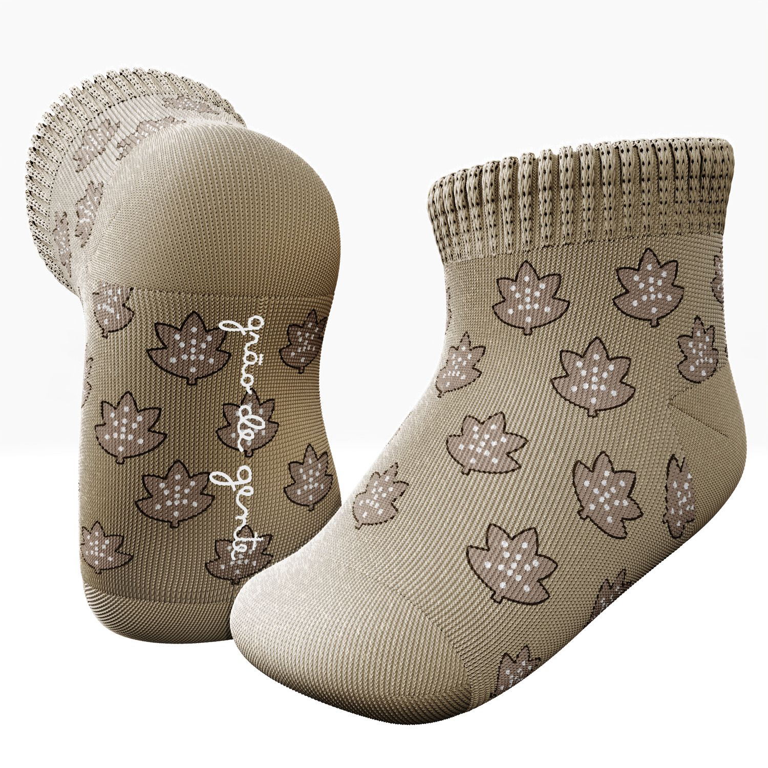 Kit Meia Tal Pai Tal Filhos Trocapé Folhas de Outono 6 Pares Tam 13/20, 25/28 e 39/43