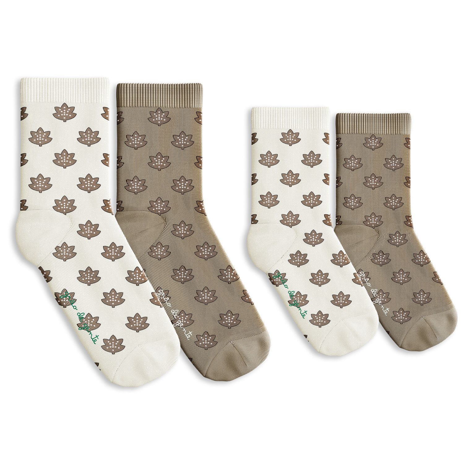 Kit Meia Bebê Tal Pai Tal Filho Trocapé Folhas de Outono 4 Pares Tam 13/20 e 39/43