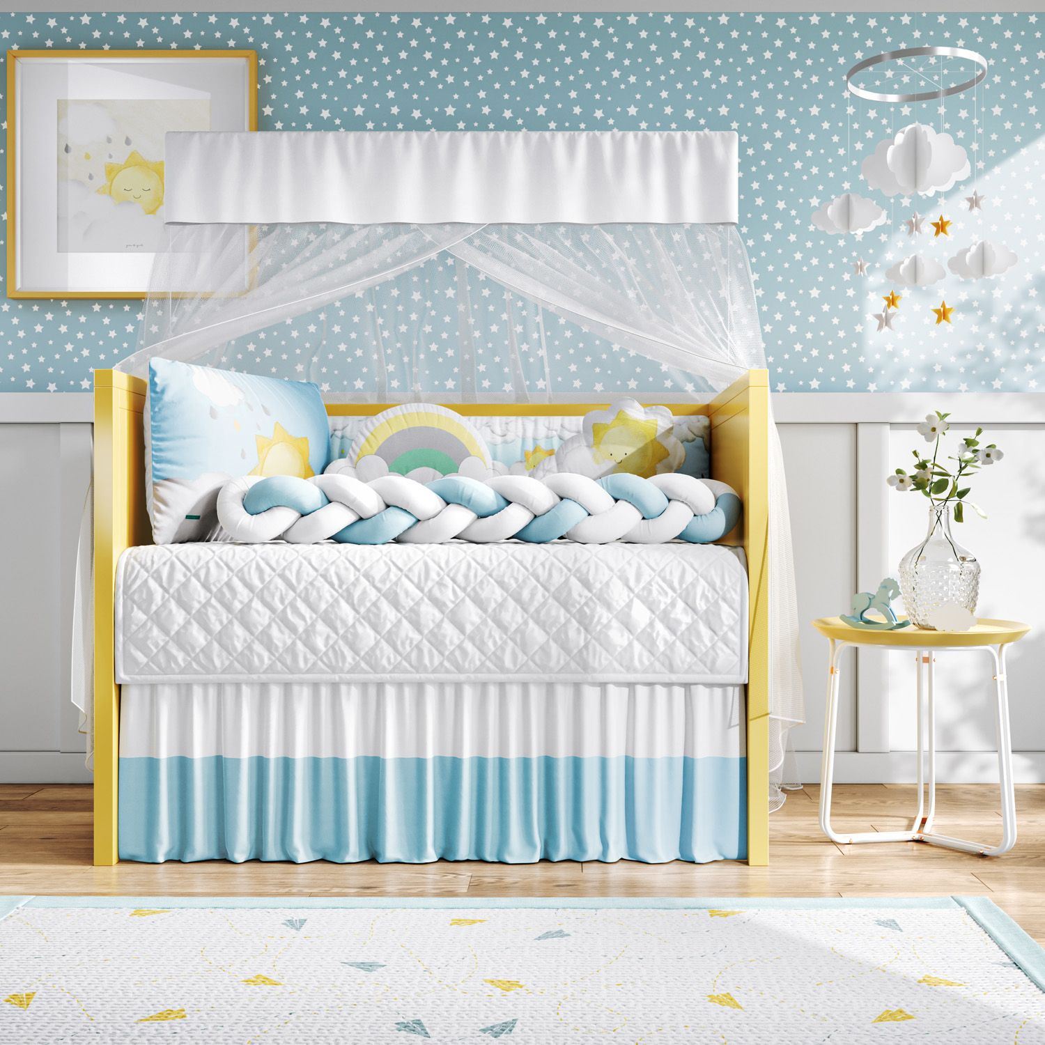 Kit Berço Trança Nuvem e Sol