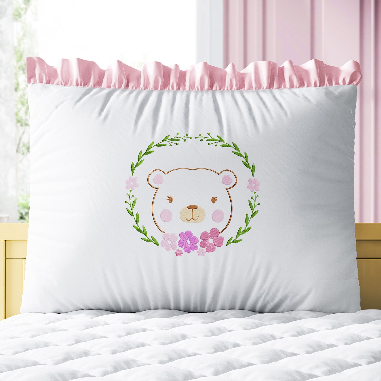 Kit Berço Trança Ursinha Lady Rosa