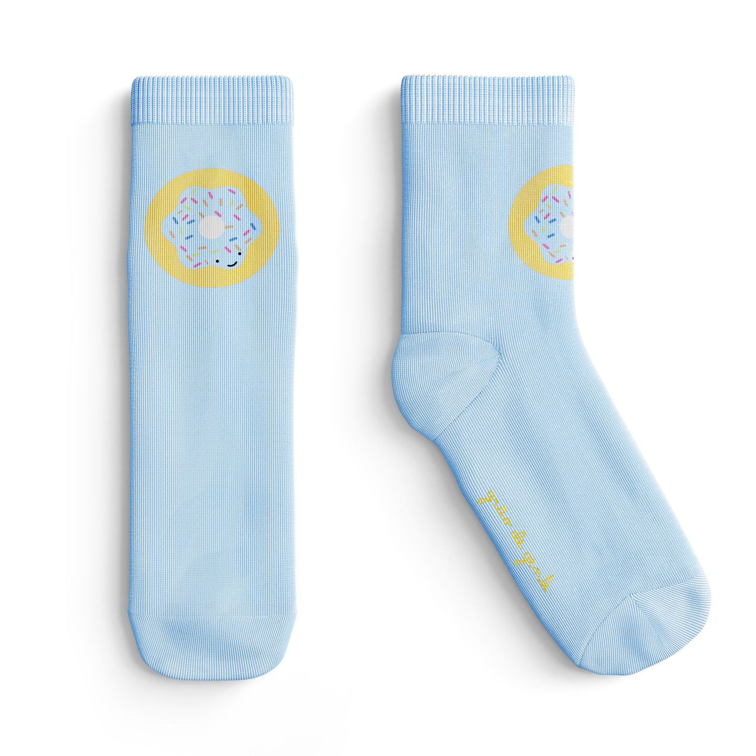 Kit Meia Infantil Tal Mãe Tal Filho Trocapé Picolé e Donuts Rosa e Azul 4 Pares