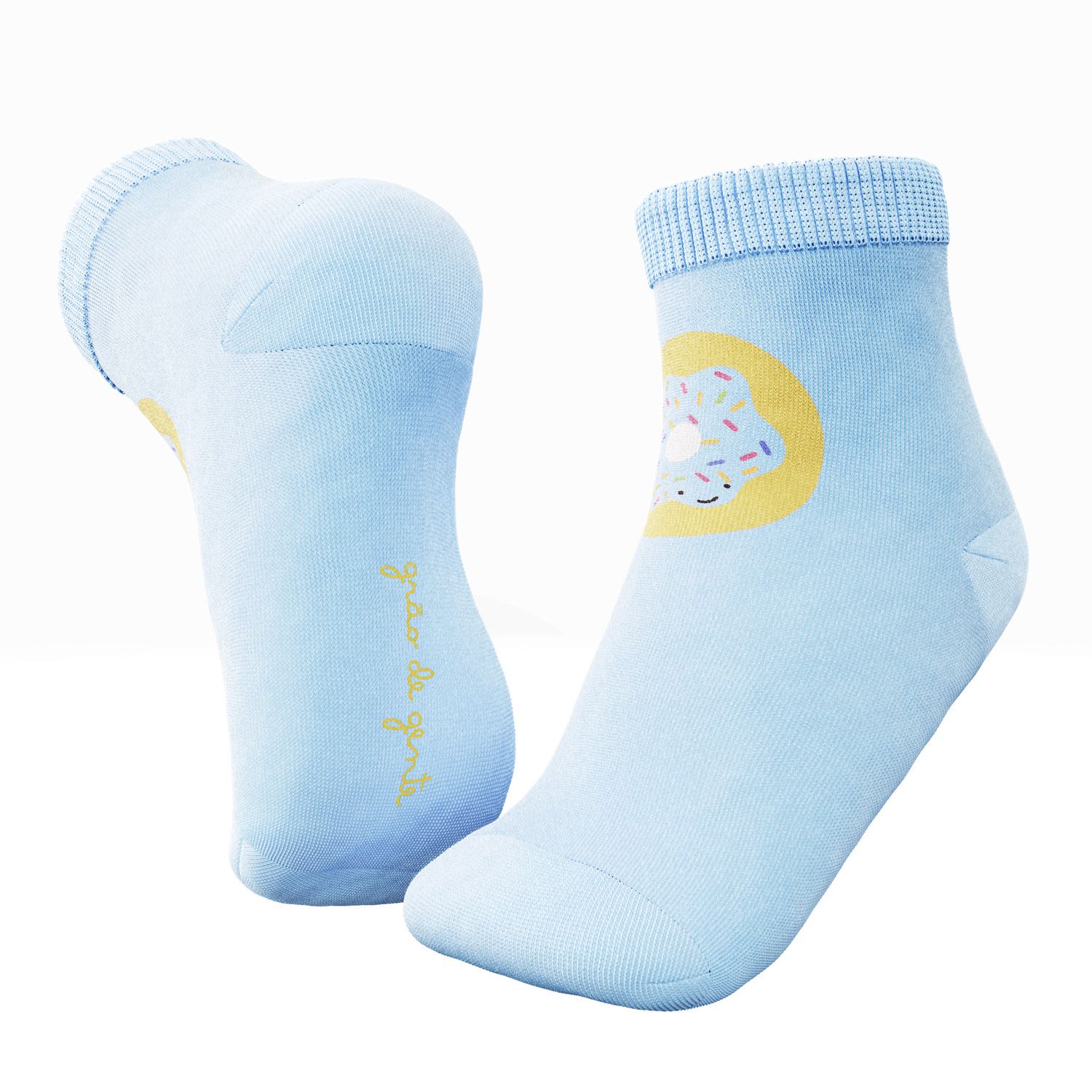 Kit Meia Infantil Tal Pai Tal Filha Trocapé Picolé e Donuts Azul e Rosa 4 Pares