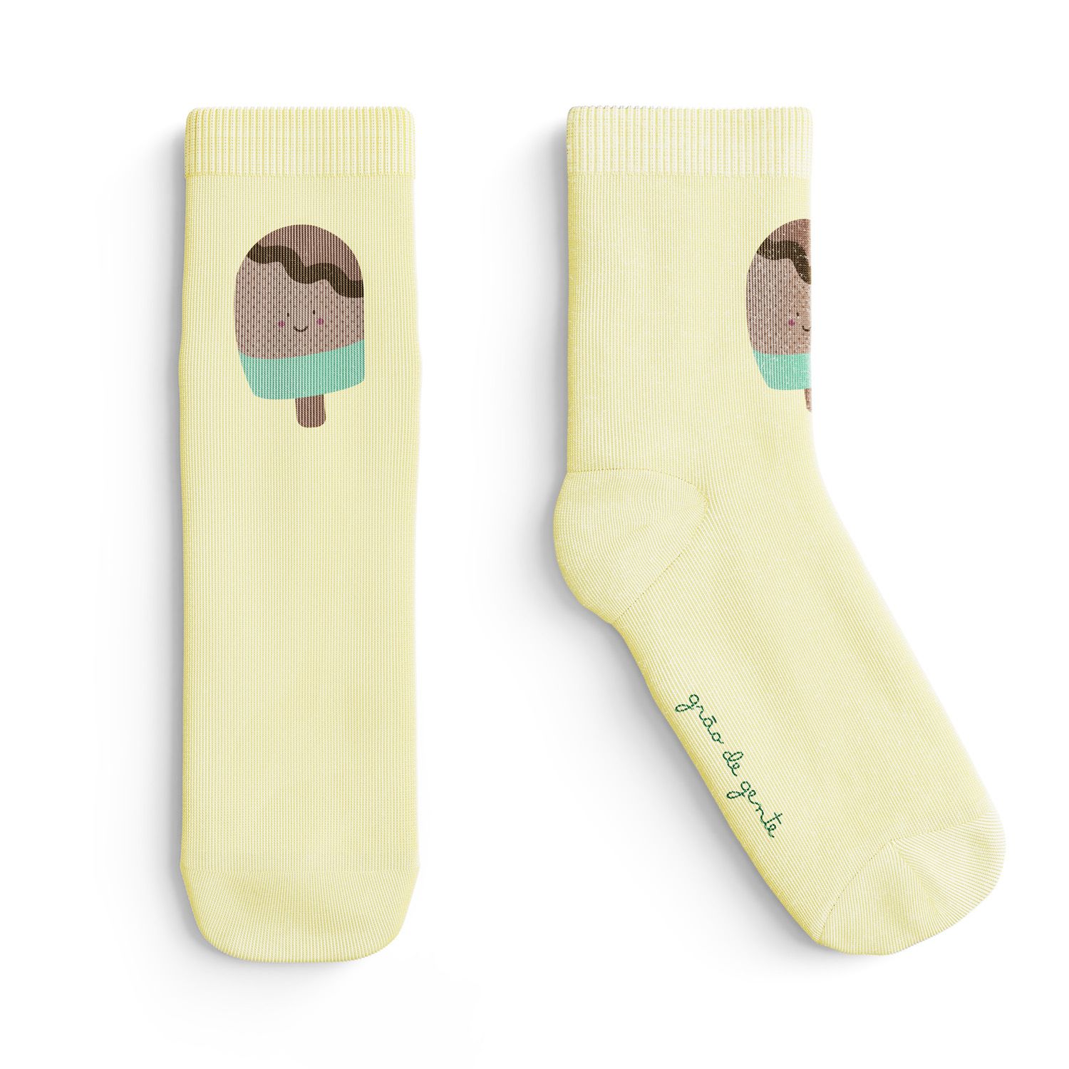 Kit Meia Infantil Família Trocapé Picolé e Donuts Azul e Rosa 4 Pares