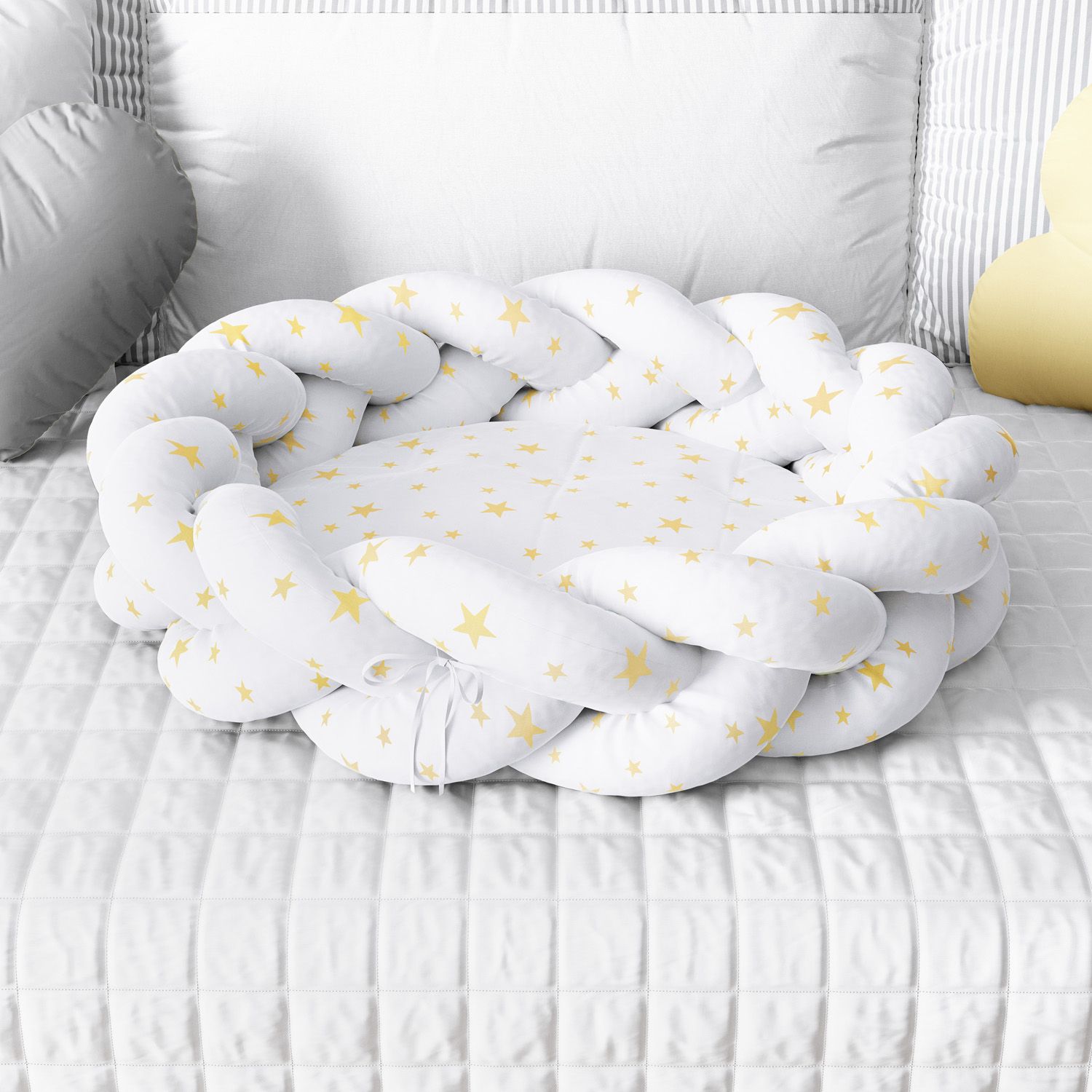 Ninho para Bebê Trança Estrelinhas Amarelo 80cm