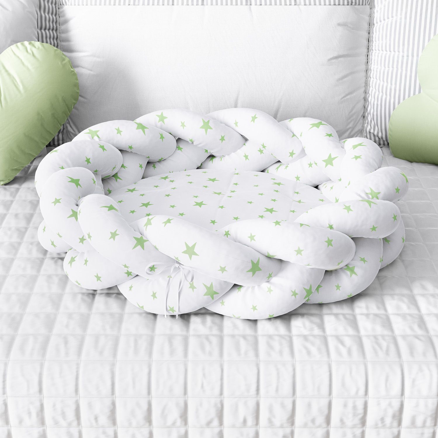 Ninho para Bebê Trança Estrelinhas Amarelo 80cm