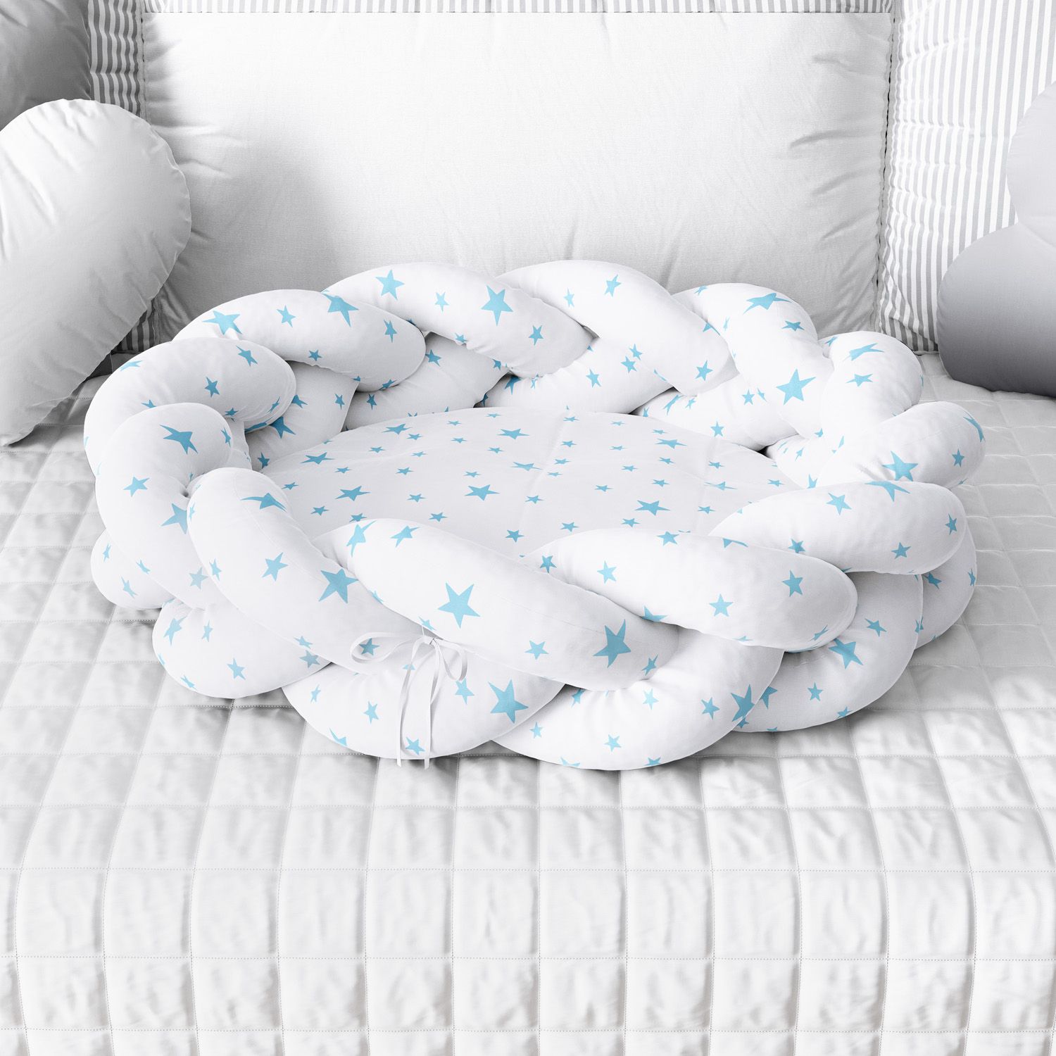 Ninho para Bebê Trança Estrelinhas Amarelo 80cm