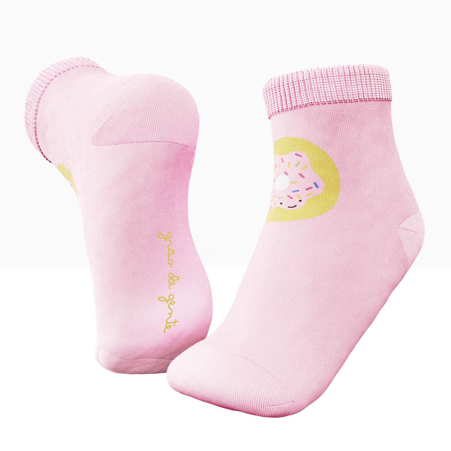 Kit Meia Bebê Família Trocapé Pirulito, Picolé e Donuts Rosa