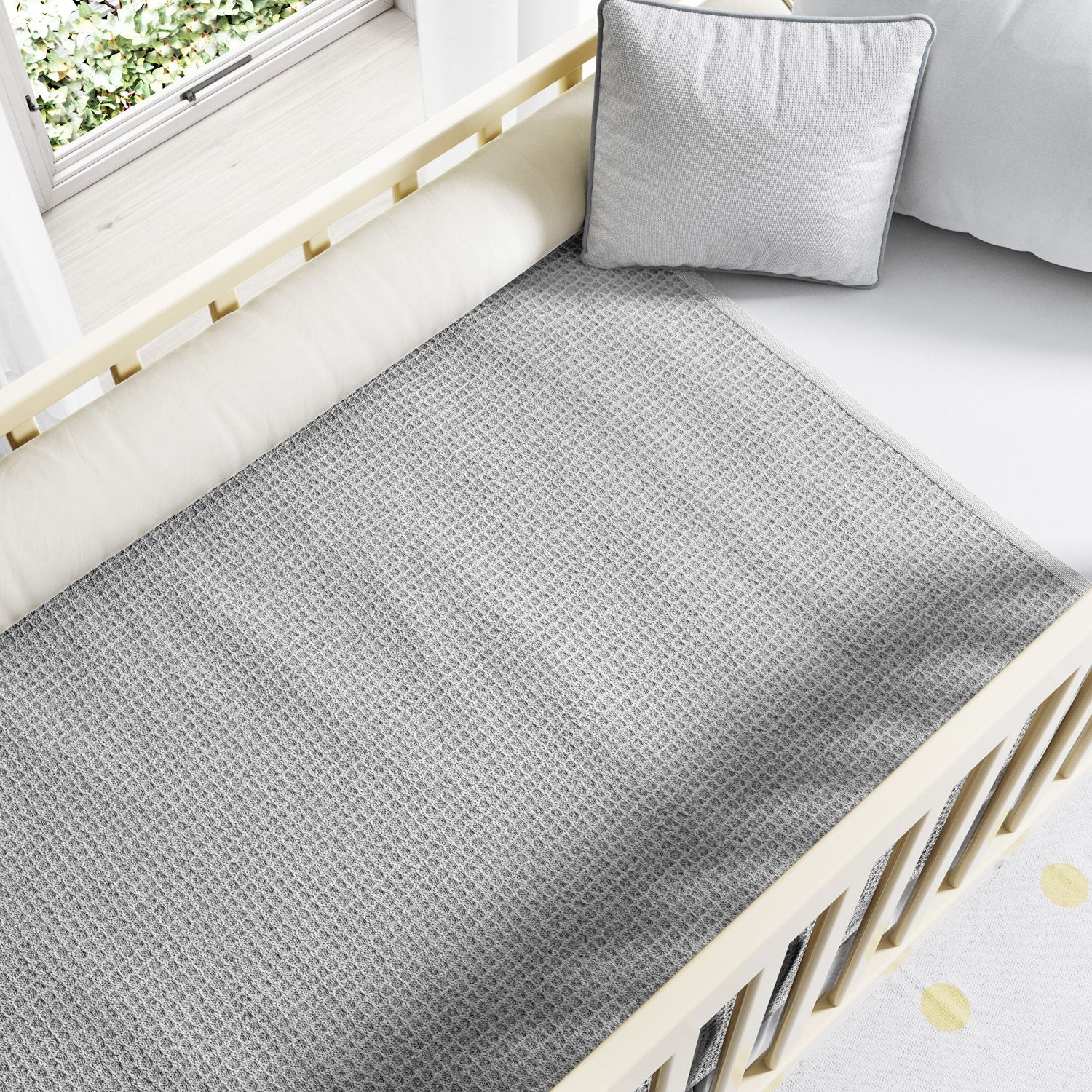 Manta Tricot Colmeia Cinza 1,20M