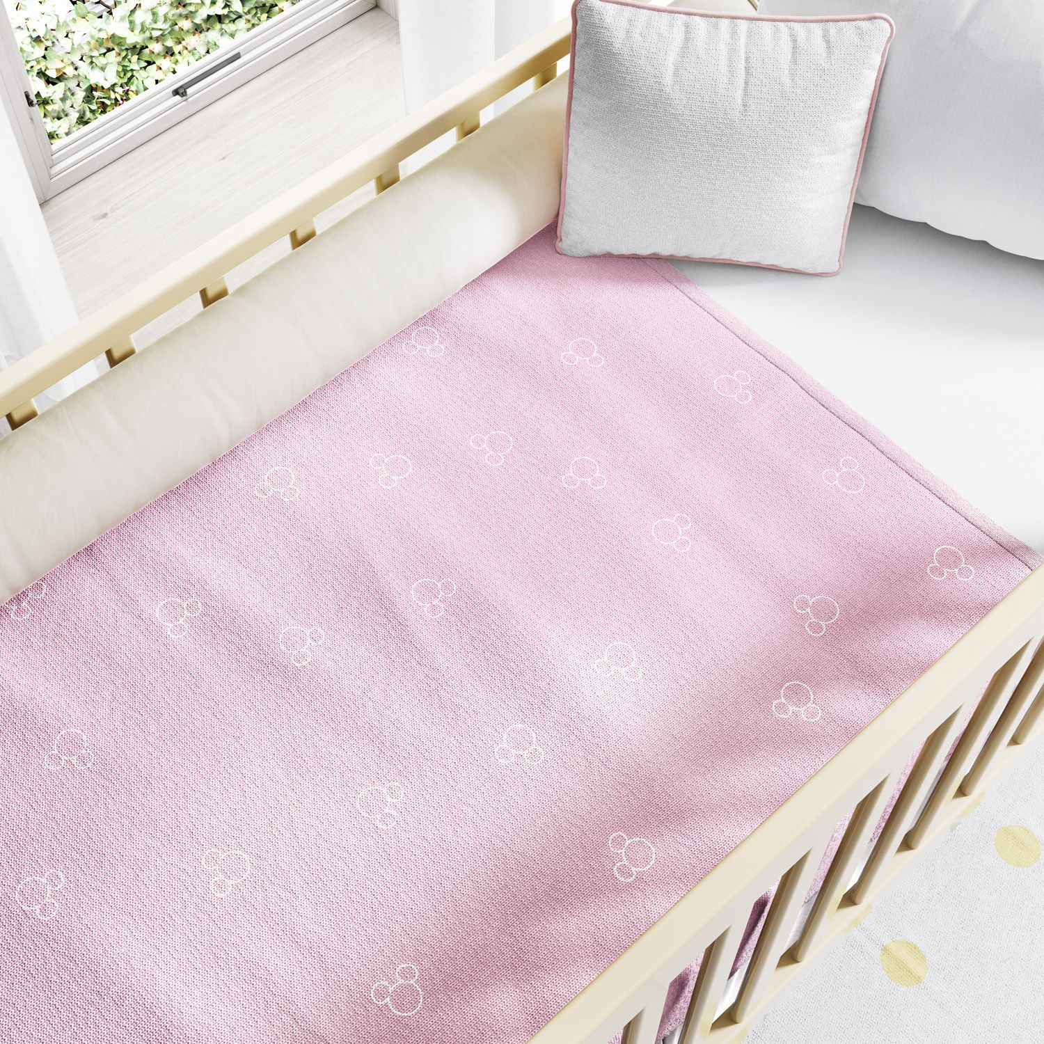 Manta Tricot Mickey Mouse Rosa 1,45M