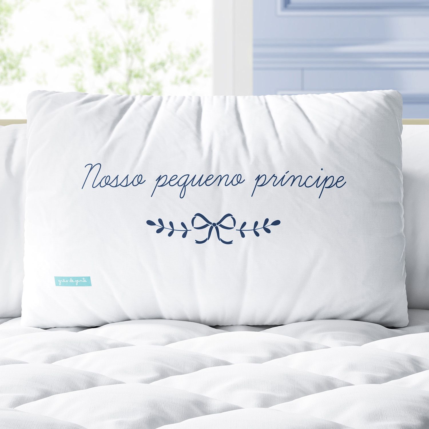 Almofada Retangular Nosso Pequeno Príncipe Azul 35cm