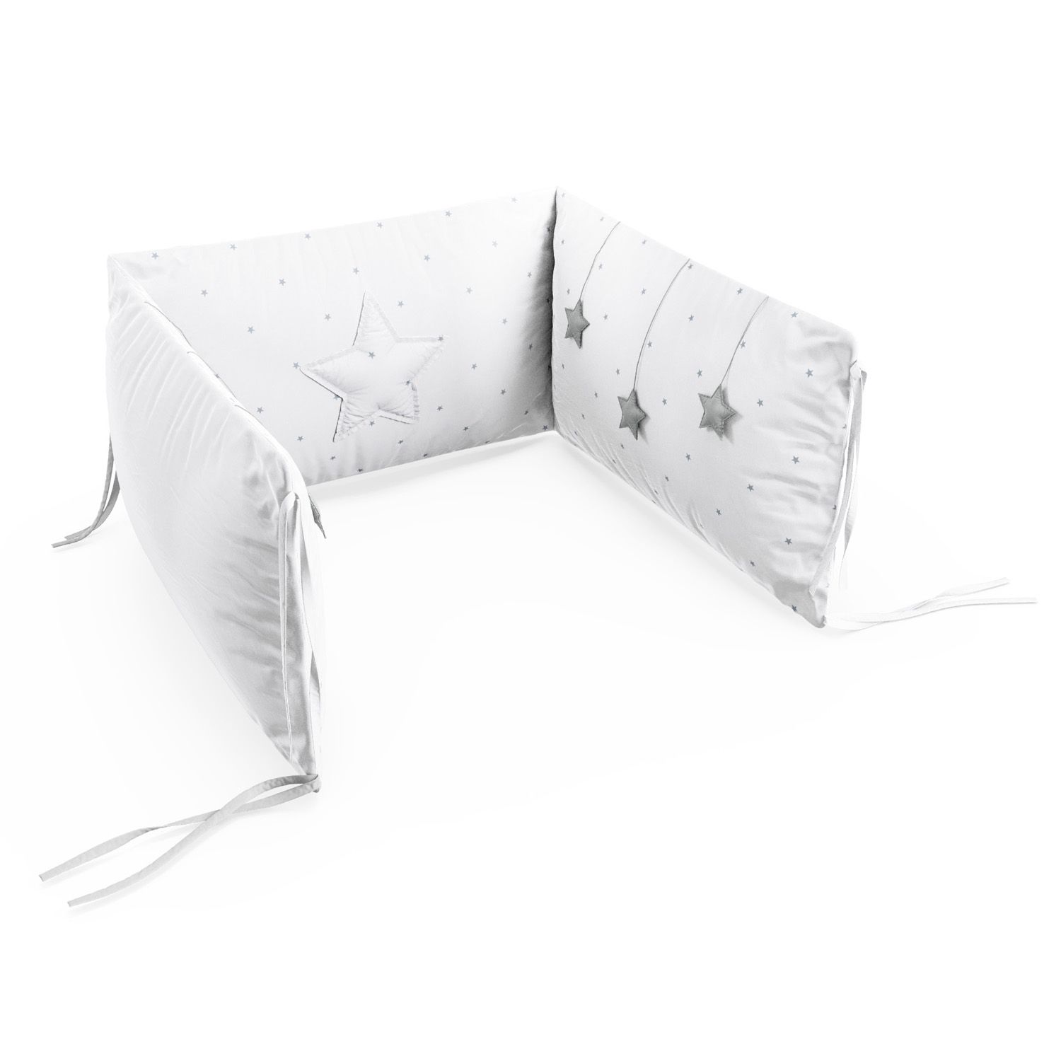 Kit Berço Dobrável 2 em 1 Estrelinha Branco
