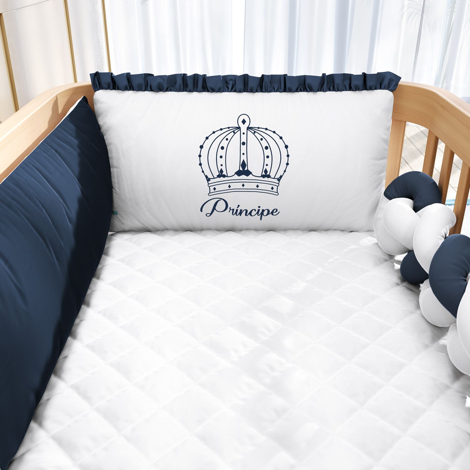 Kit Mini Berço Trança Menina Princesa Rosa