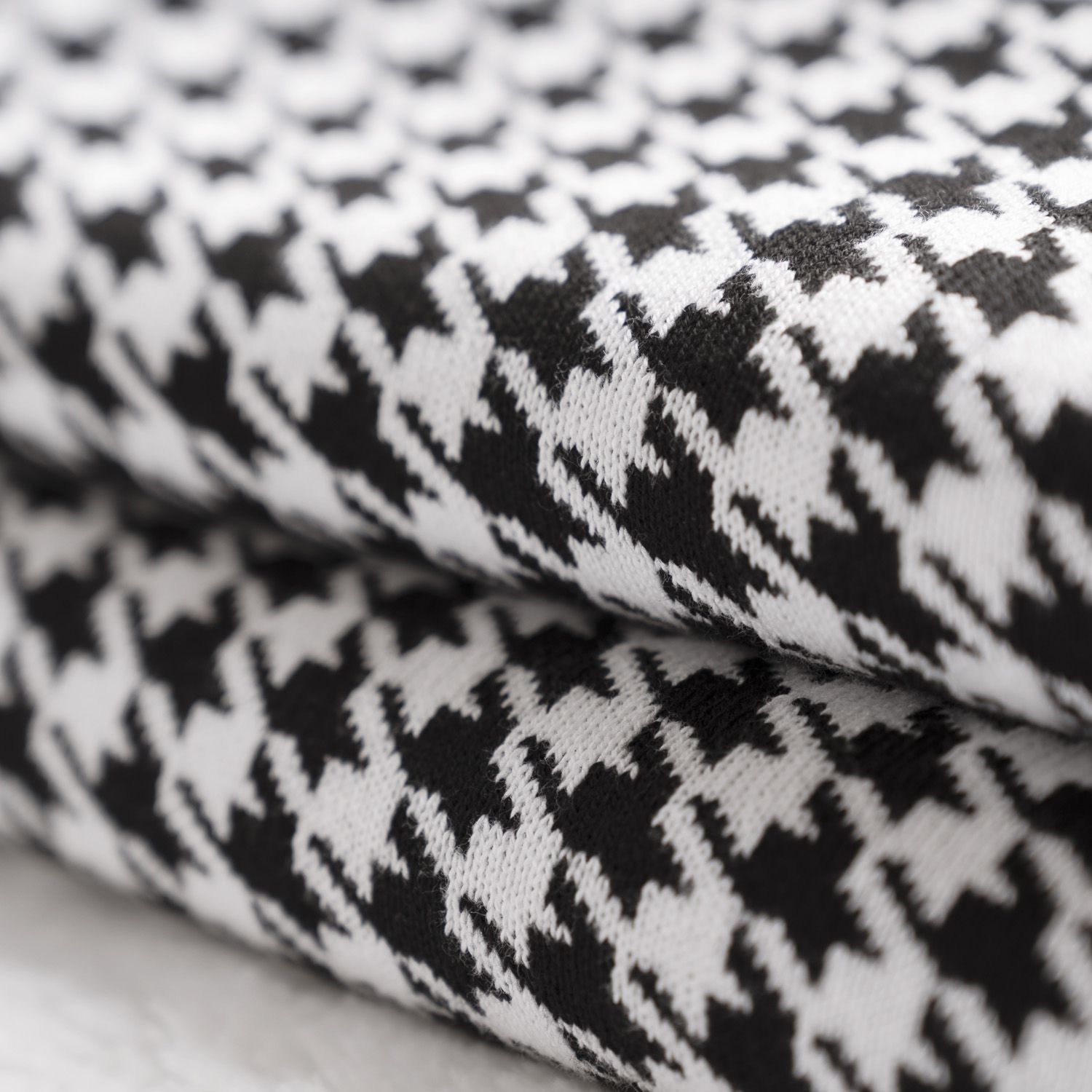 Saída Maternidade Tricot Jacquard Pied de Poule Preto 03 Peças