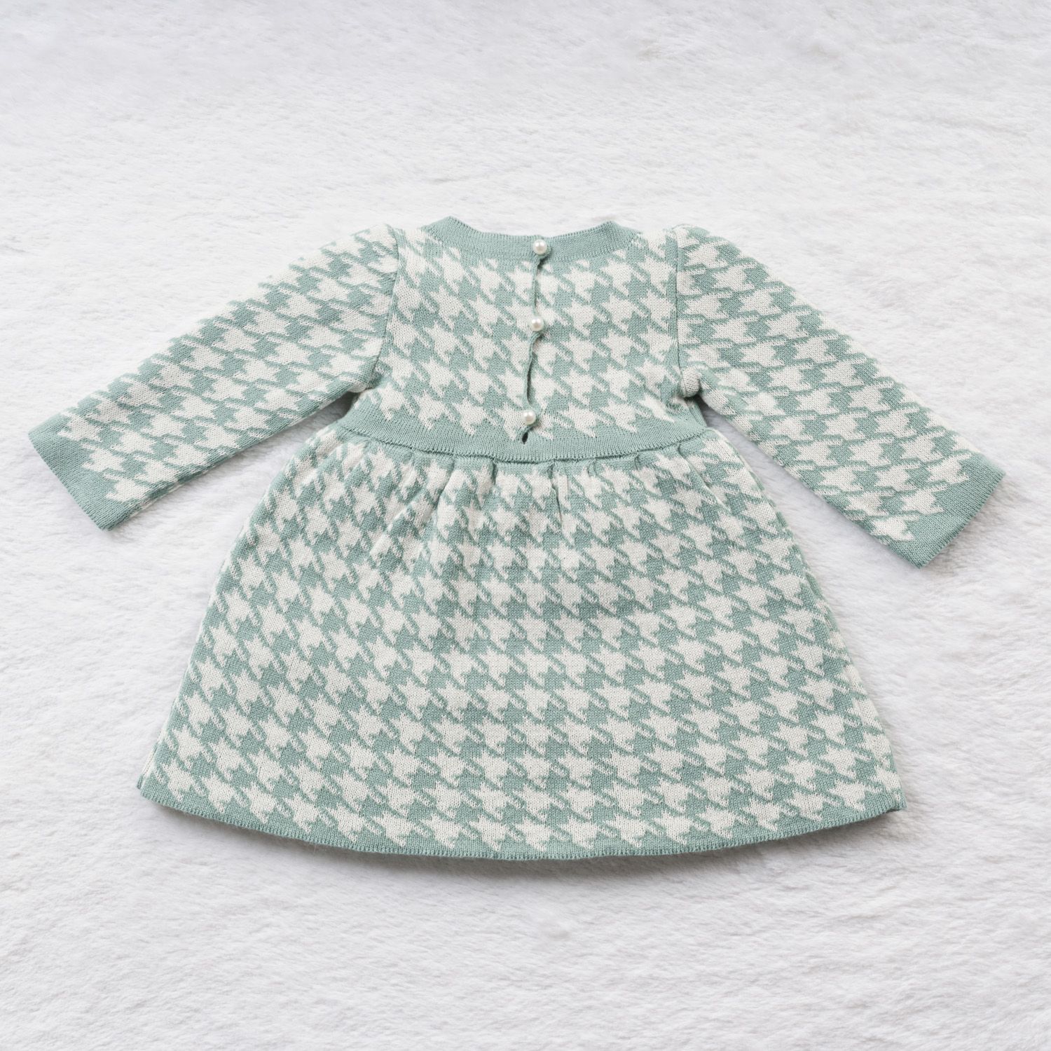 Saída Maternidade Tricot Jacquard Pied de Poule Preto 03 Peças