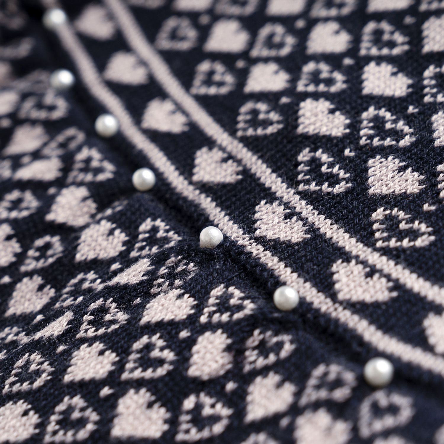 Saída Maternidade Tricot Jacquard Petit Coração Rosa 03 Peças