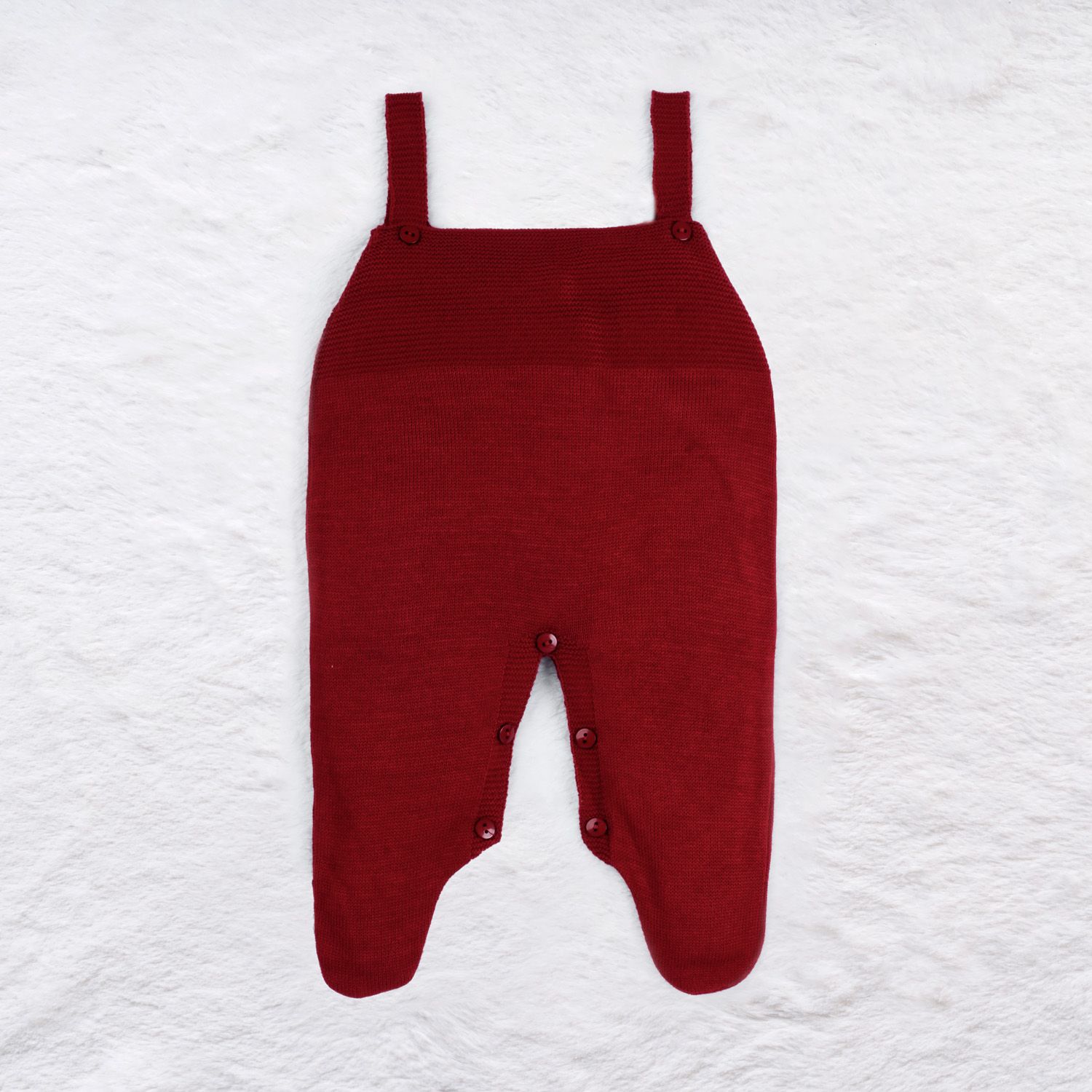 Saída Maternidade Tricot Coração e Pérola Vermelho 03 Peças