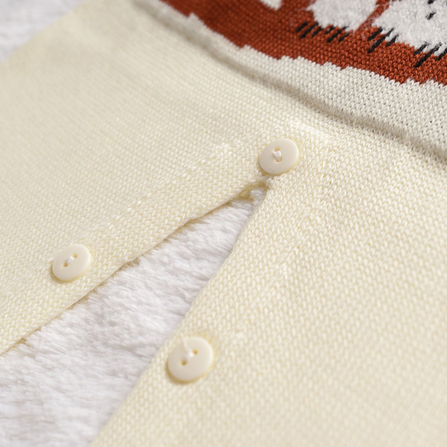 Saída Maternidade Tricot Jacquard Mamãe Coruja Nude Rosé 02 Peças