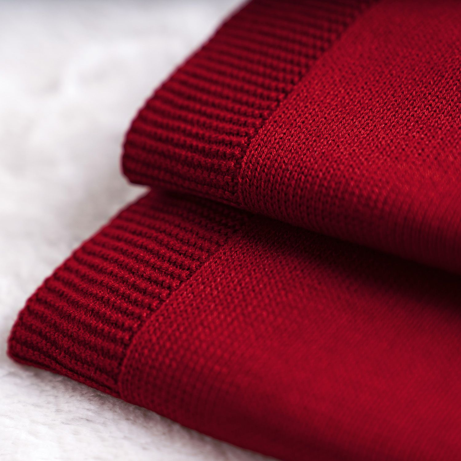 Saída Maternidade Tricot Jacquard Raposa Feliz Vermelho 02 Peças