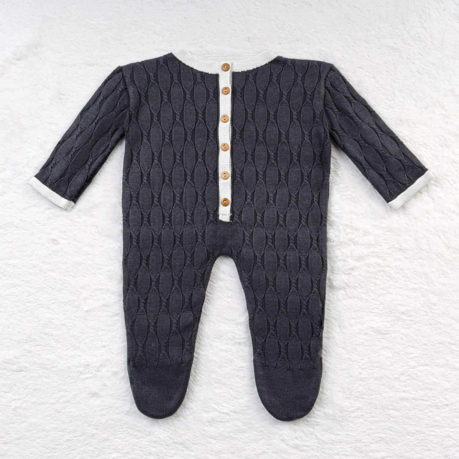 Saída Maternidade Tricot Macacão Trança Aram Verde Musgo 02 Peças