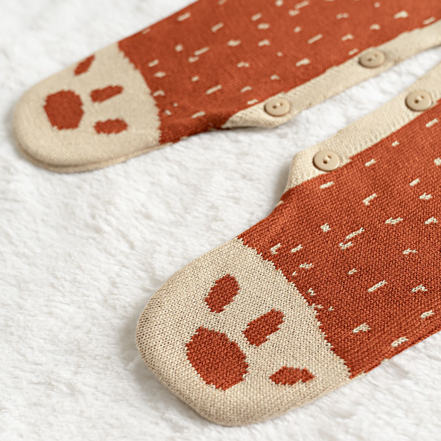 Saída Maternidade Tricot Jacquard Urso Nórdico Preto 02 Peças