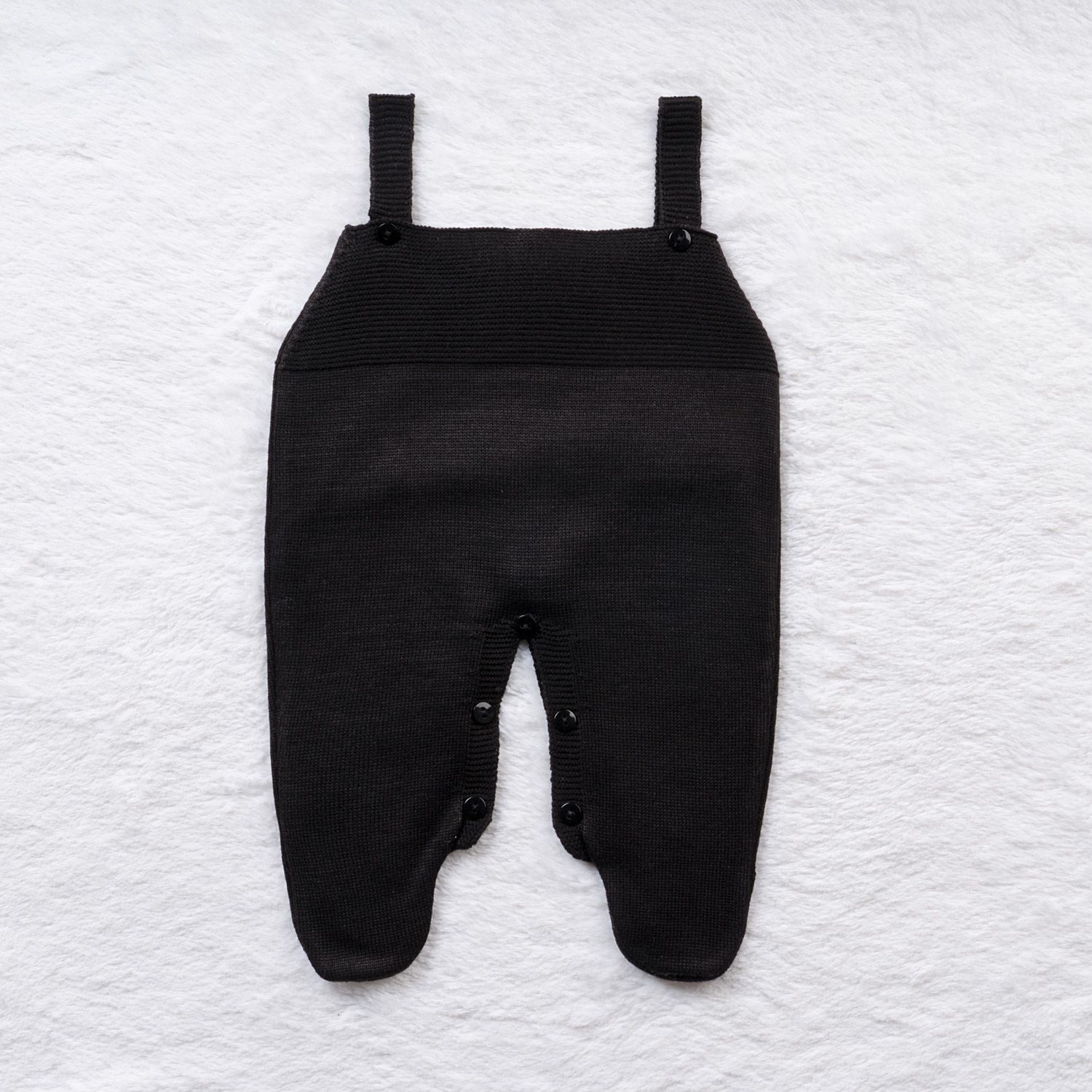 Jardineira Tricot com Botões Preto